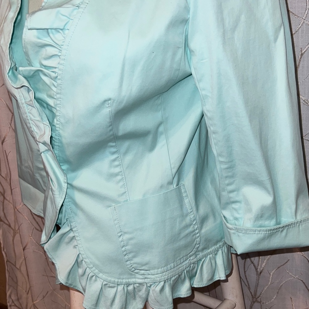 Talbots Light Blue Ruffled Cardigan - Picture 3 of 6
